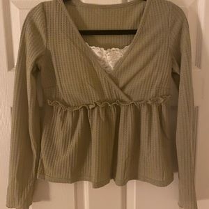 peplum top with lace bralette